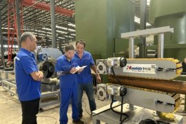 PE Insulation Pipe Extrusion Line is installed in advance in the factory