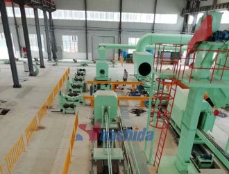Steel pipe inner wall sand blasting rust removal production line Steel pipe inner wall sand blasting rust removal production line