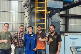 Huashida has completed the commissioning of the rust removal section of its 3PE anti-corrosion equipment in South Africa.