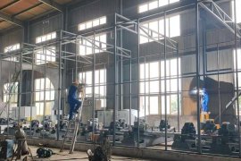 Huashida's 3620mm 3PE steel pipe anti-corrosion production line project in Linyi is installation and commissioning